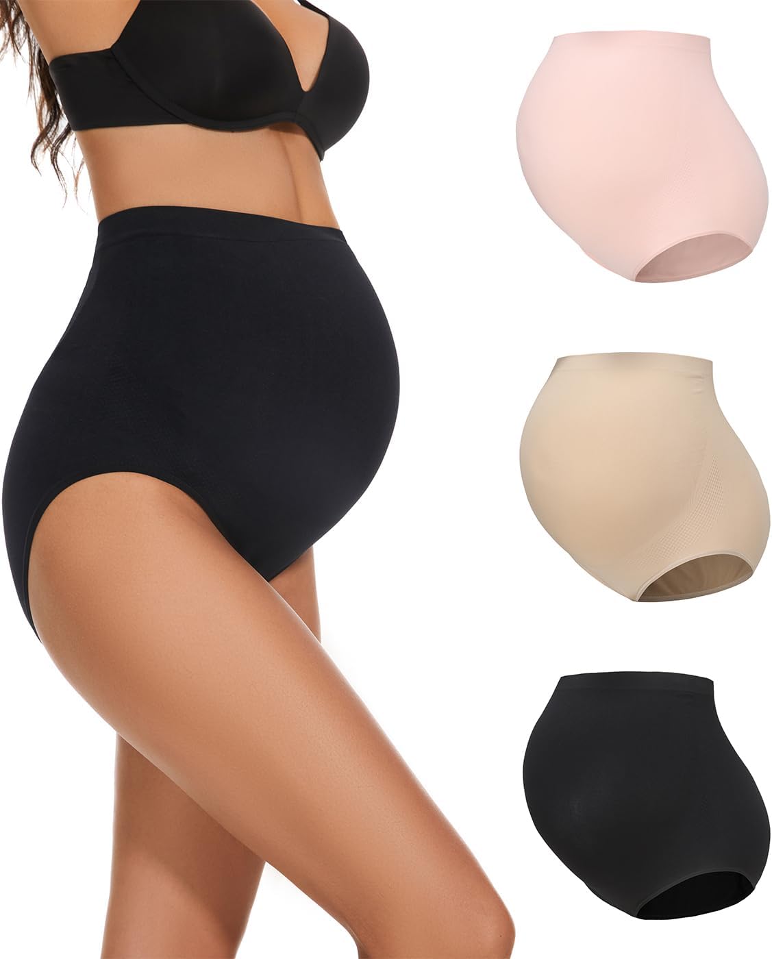 High-Waist Maternity Seamless Briefs
