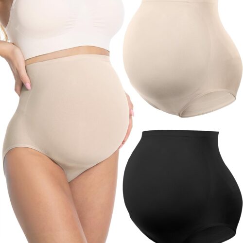 High-Waist Maternity Seamless Briefs