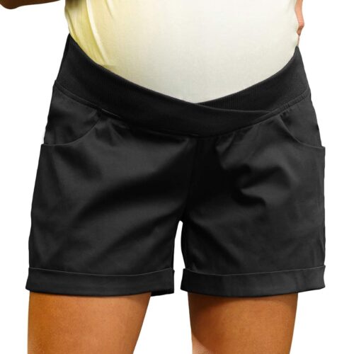 Maternity Low-Rise Cotton Shorts with Pockets