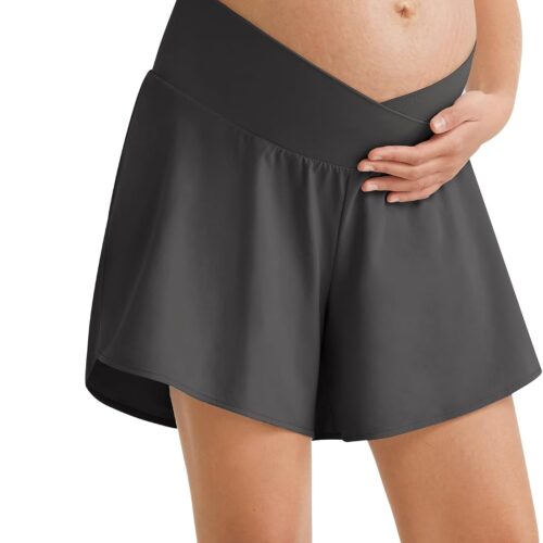 Maternity Crossover Shorts with Inner Liner