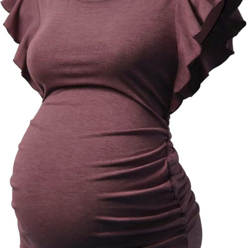 Maternity Side Ruched Short Sleeve Top