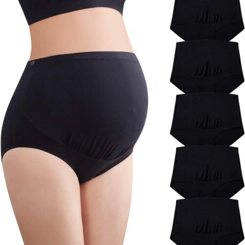 Maternity High-Waist Briefs with Adjustable Buttons