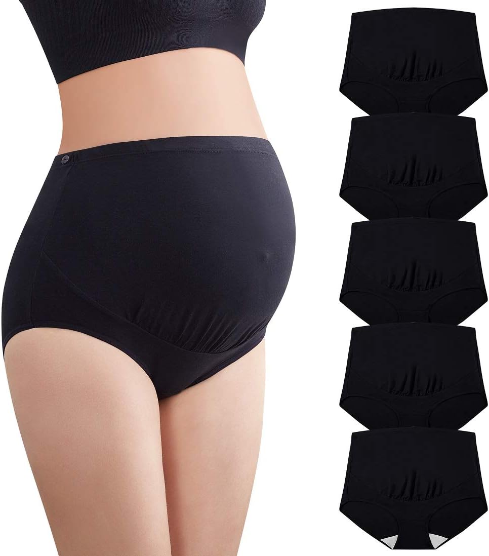 Maternity High-Waist Briefs with Adjustable Buttons