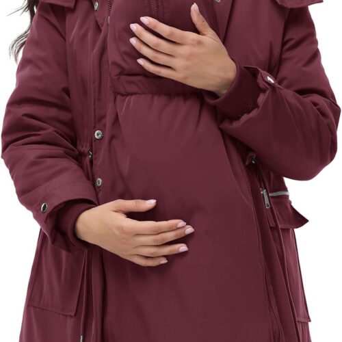 Maternity Quilted Parka with Expandable Panels