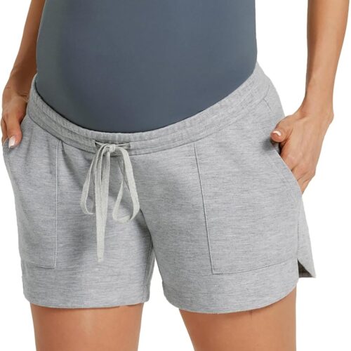 Maternity Sweater Shorts with High-Rise Waistband