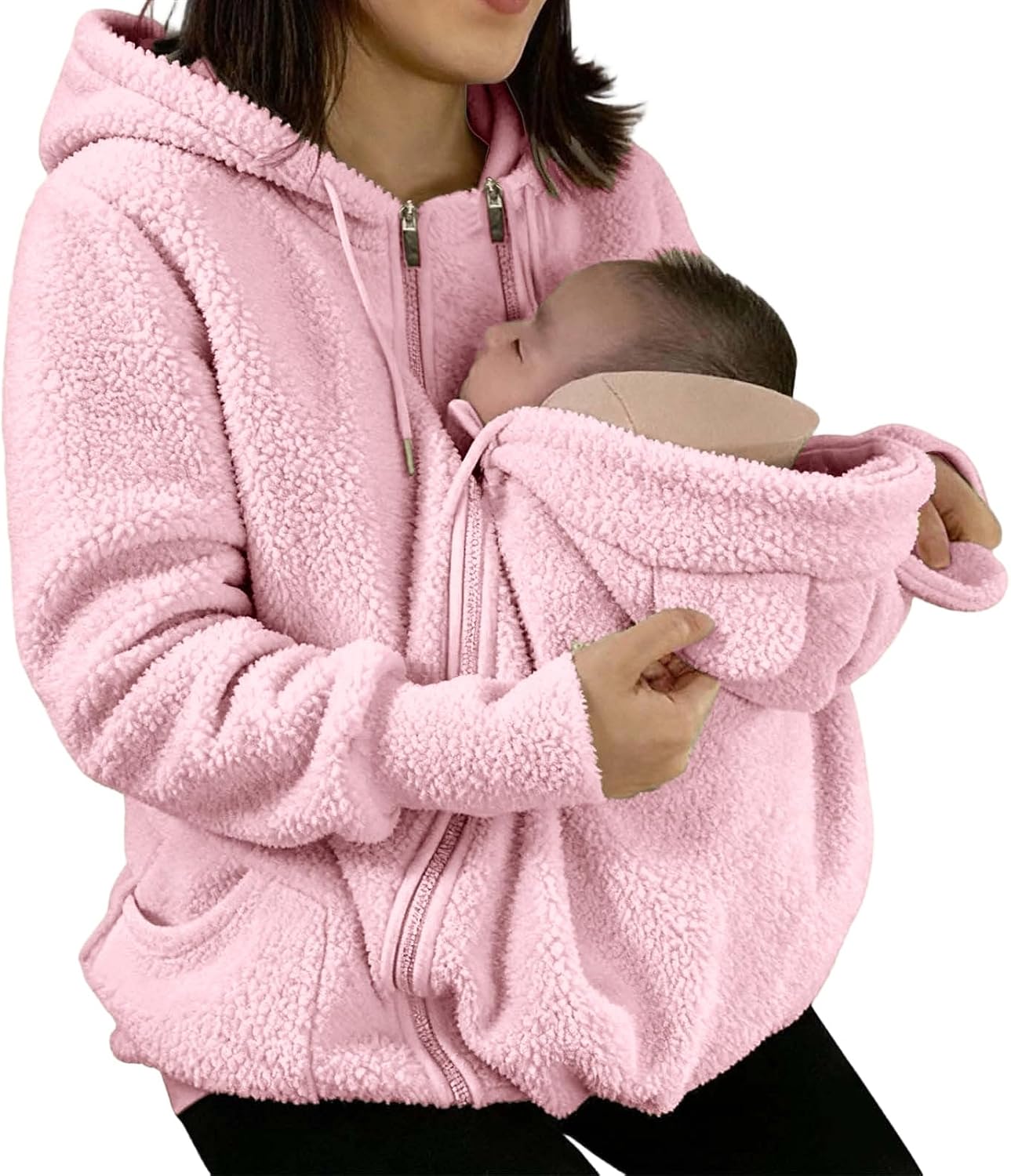 Maternity Fleece Coat with Removable Panels