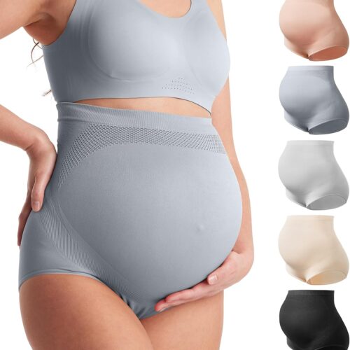High-Waist Maternity Mesh Side Briefs