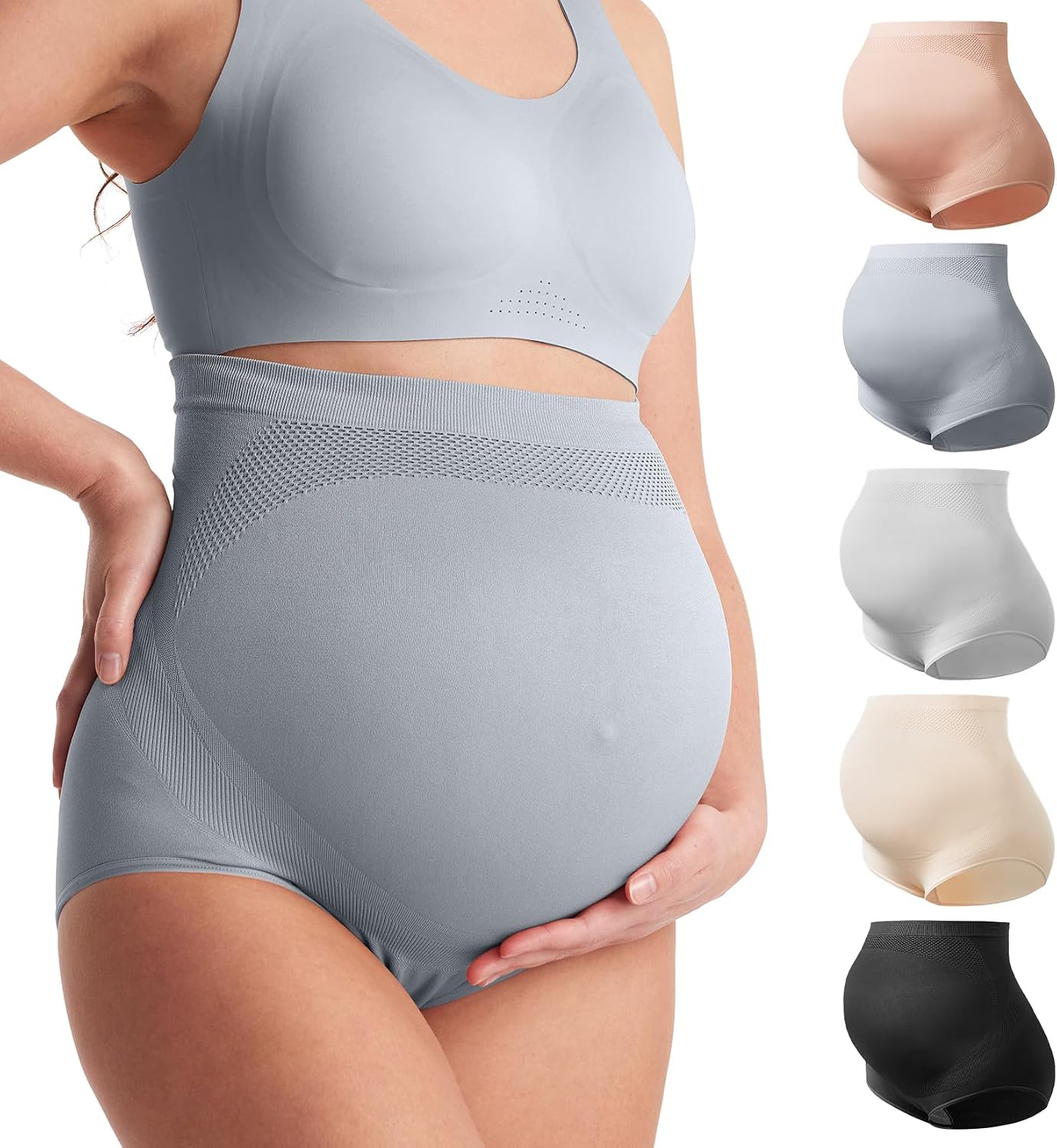 High-Waist Maternity Mesh Side Briefs