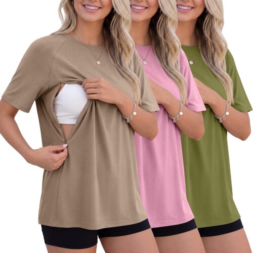 Maternity Oversized Nursing Top with Hidden Zippers