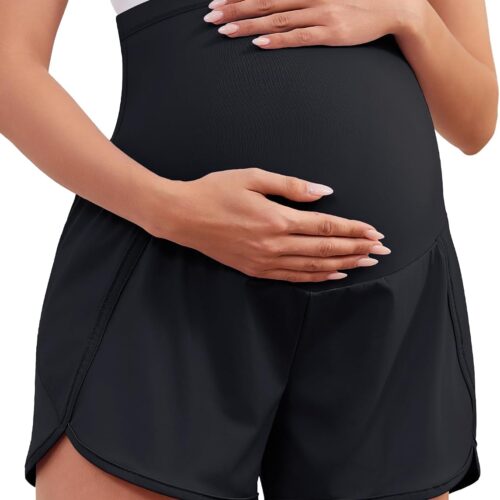 Maternity High-Waist Double-Layer Shorts