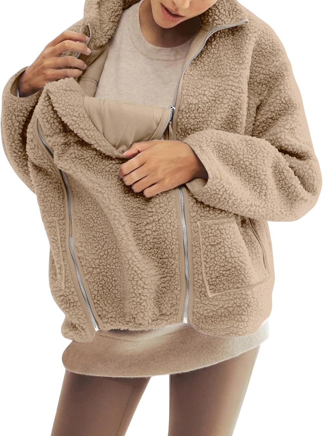 Maternity Fleece Sherpa Jacket