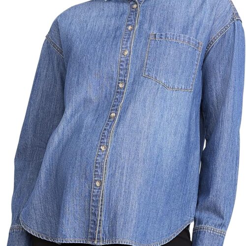 Maternity Denim Button-Down Shirt